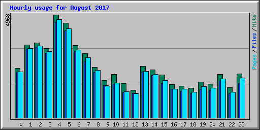 Hourly usage for August 2017